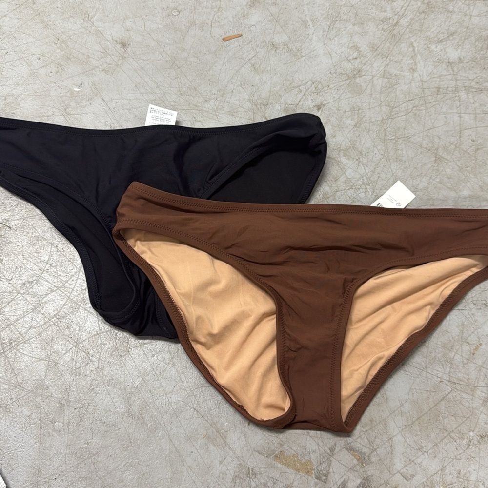 (2) J. Crew BRAND NEW Black & Brown Bikini Bottoms - NWT - Size Medium